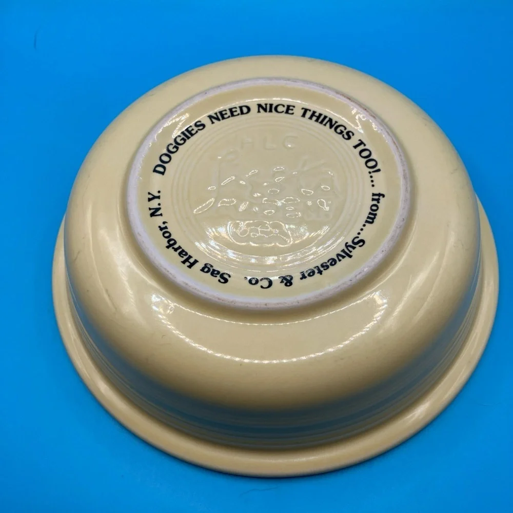 Fiesta Small Good Dog dog dish Yellow Vintage Made In The USA.